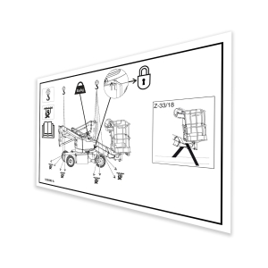Genie Lift Part # 1258499GT - DECAL Z-33 ANCHORING, EA