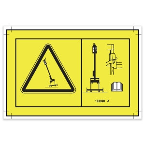 Genie Lift Part # 133390GT - DECAL,DANGER-INSTALL PINS SYM, EA