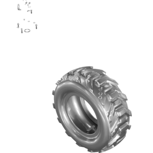 Genie Lift Part # 54611GT - WHEEL&TIRE,LR/RF,AIR,RT,N/MARK, EA