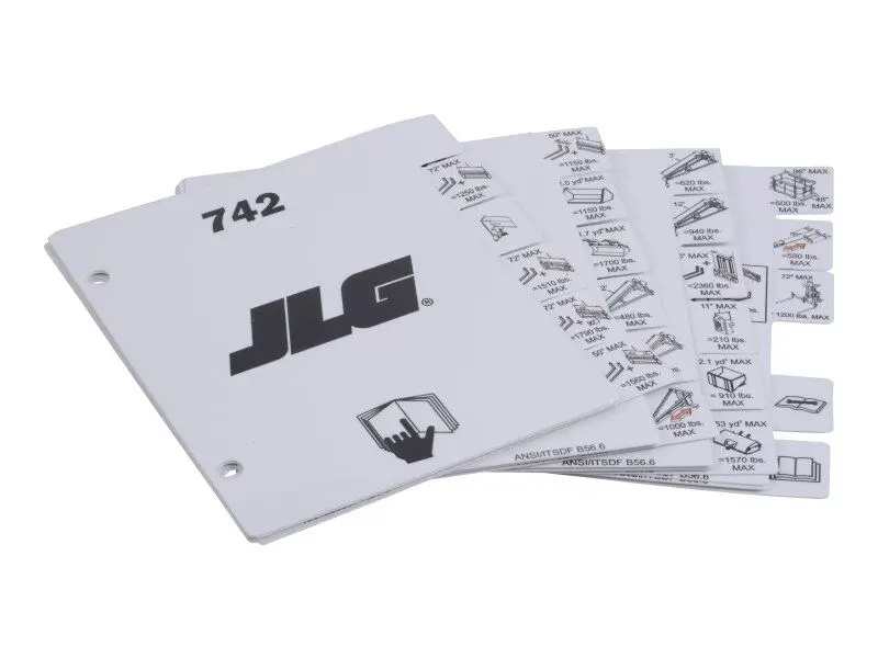 JLG Part # 1001226012 | LOAD,BOOKLET 742,ANSI, EA
