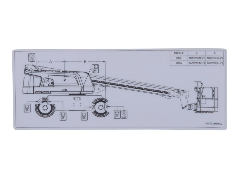JLG Part # 1001215615 | DECAL,LIFT DIAGRAM, EA