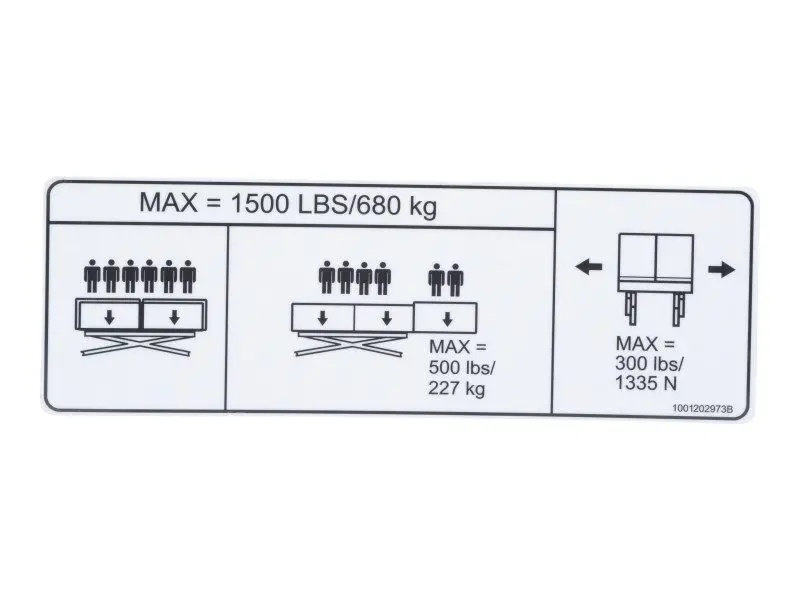 JLG Part # 1001202973 | DECAL,DECAL,CAPACITY, EA