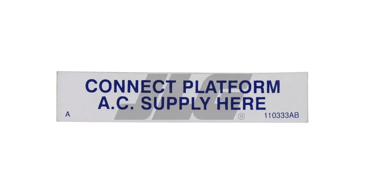 JLG Part # 110333SJ | SJ-DECAL, AC OUTLET, EA