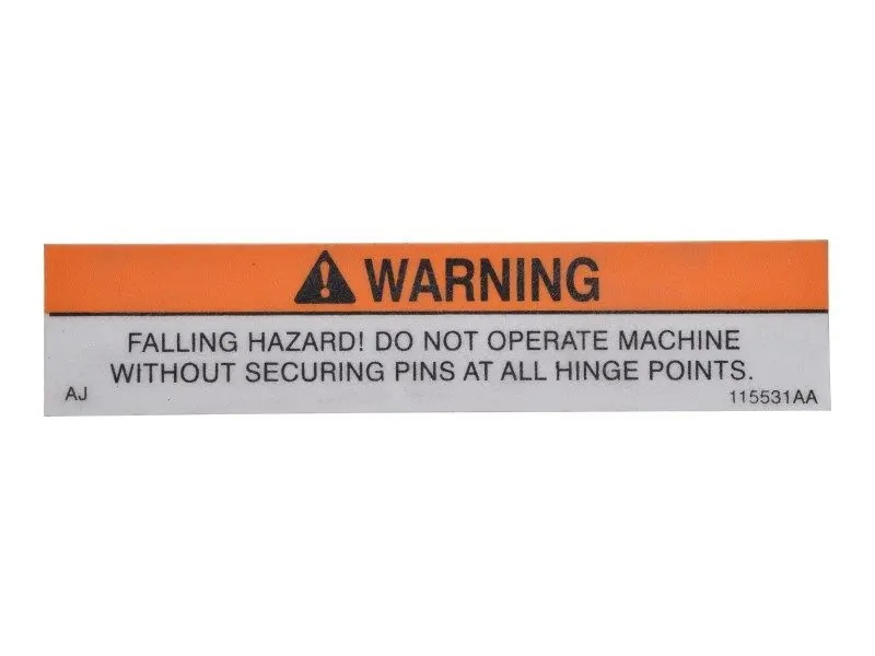 JLG Part # 115531SJ | SJ-DECAL, WARNING FALLING, EA
