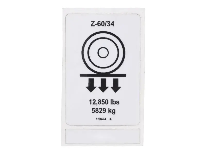 JLG Part # 133474GN | GN-DECAL, WHEEL LOAD, EA