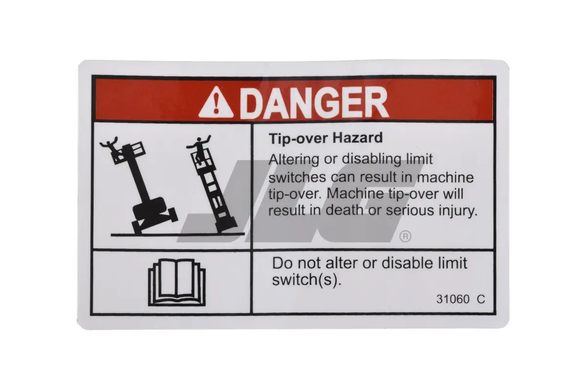 JLG Part # 31060GT | GN-DANGER DO NOT ALTER SWTC, EA