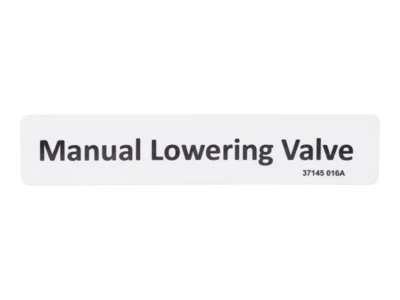 JLG Part # 37145GN | GN-DECAL, MANUAL LOWER VALVE, EA