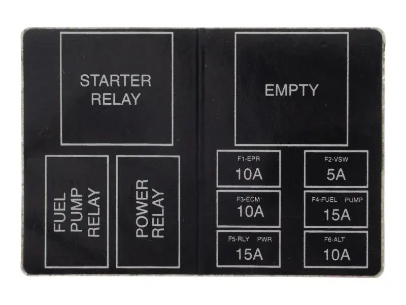 JLG Part # 70006174 | DECAL, FUSE/RELAY BOX COVER, EA
