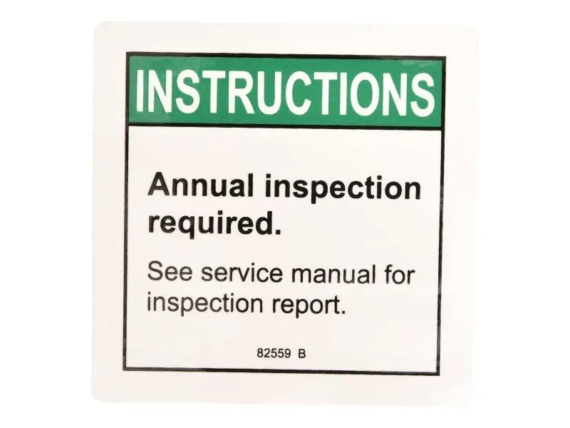 JLG Part # 82559 | GN-INSTRUCT ANNUAL INSP REQ, EA
