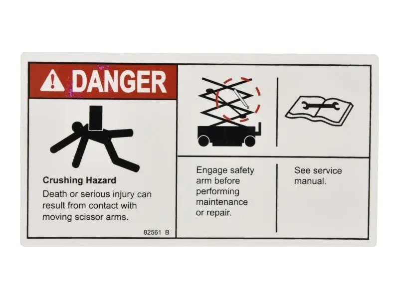 JLG Part # 82561GTGN | GN-DANGER-USE SAFETY ARM, EA