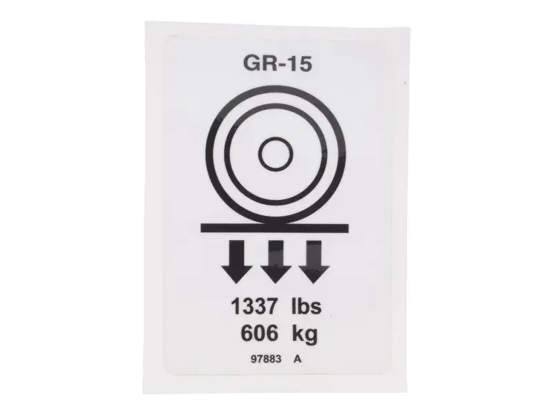 JLG Part # 97883GN | GN-LABEL WHEEL LOAD GR15, EA