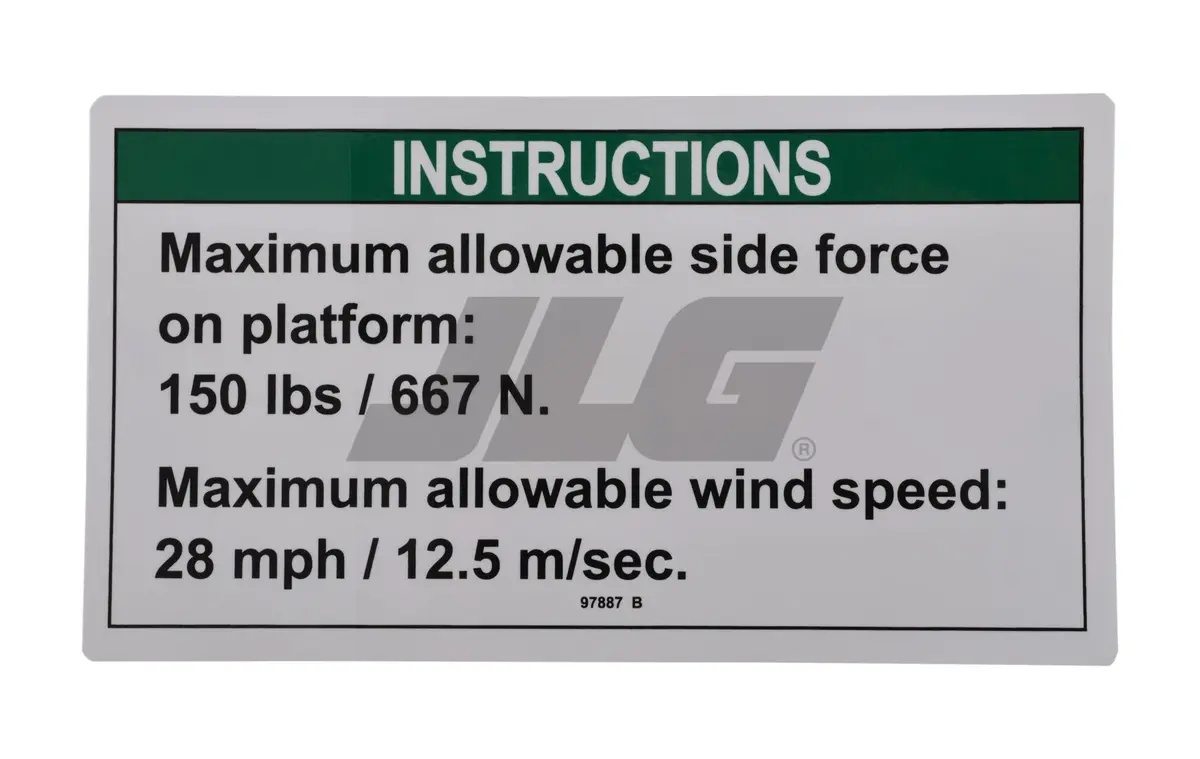 JLG Part # 97887GT | GN-MAX SIDE FRC ANSI, EA