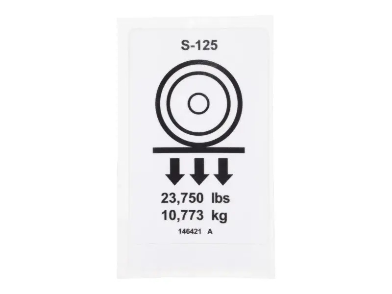 JLG Part # GN146421GT | GN-DECAL LABEL WHEEL LOAD S125, EA