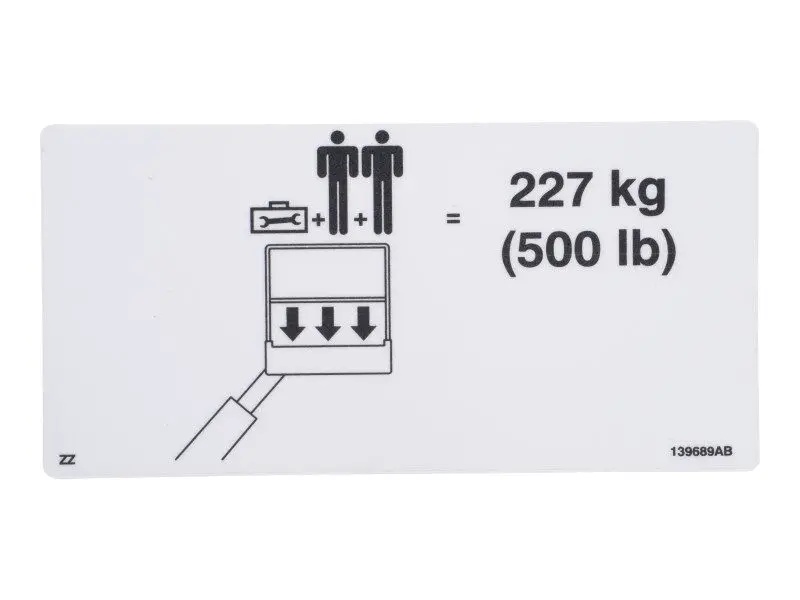 JLG Part # SJ139689 | LABEL VL PLATFORM CAPACITY, EA