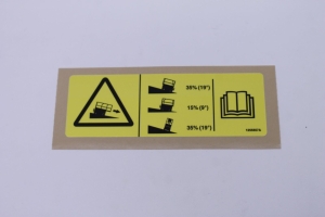 Genie Lift Part # 1255557GT - LABEL, RUNAWAY HAZARD, SLOPE, EA