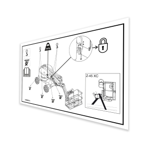 Genie Lift Part # 1268200GT - DECAL,TRANSPORT/LIFT DIAGRAM, EA