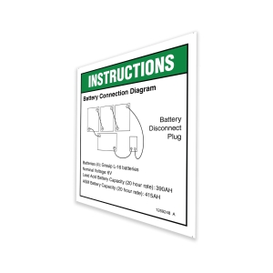 Genie Lift Part # 1269248GT - DECAL, BATT CONN DIAGRAM, EA