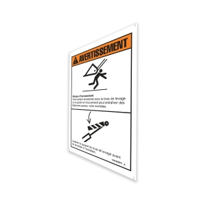 Genie Lift Part # 1285068FRGT - DECAL  WARNING, CYLINDER CHOCK,WRDS ,FR, EA
