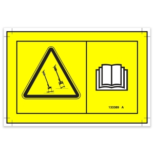 Genie Lift Part # 133389GT - DECAL, DANGER TIP OVER LS, SYM, EA