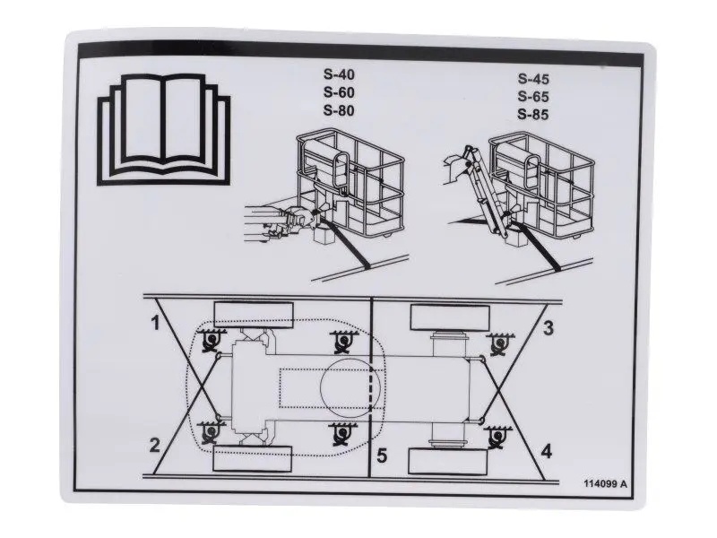 JLG Part # 70041077 | DECAL,TRANSPORT DIAGRAM, EA