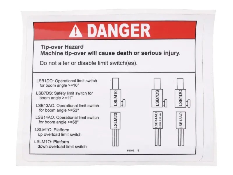 JLG Part # 70042887 | DECAL,DANGER DO NOT ALTER, EA