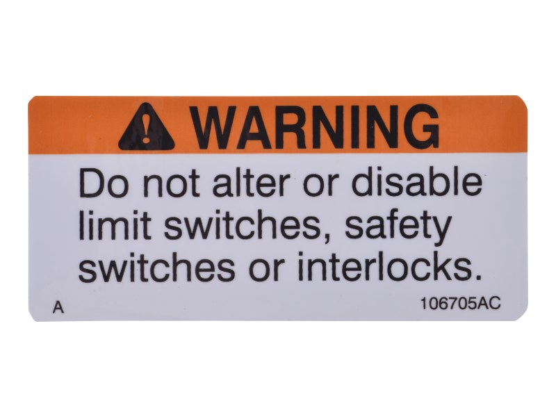 JLG Part # 70040633 | DECAL, DO NOT ALTER, EA