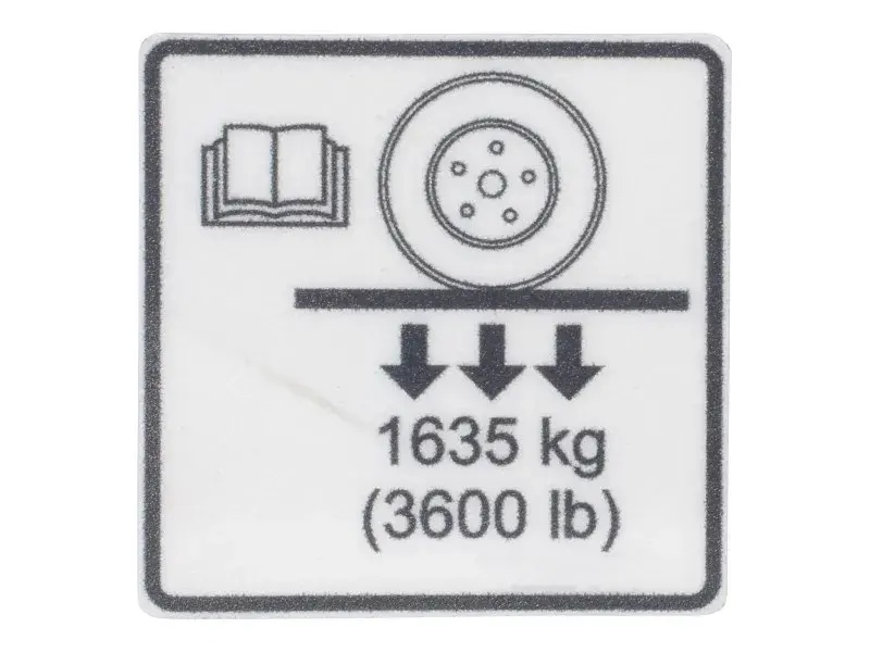 JLG Part # SJ138123 | SJ-DECAL, WHEEL LOAD, EA