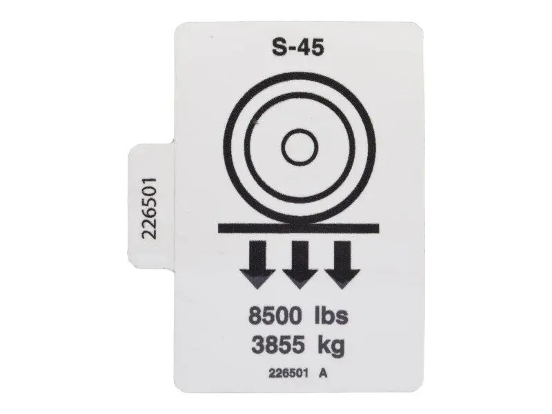 JLG Part # 70041559 | DECAL, LABEL,WHEEL LOAD S-45, EA