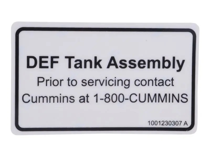 JLG Part # 1001230307 | DECAL,DEF TANK SERVICE, EA