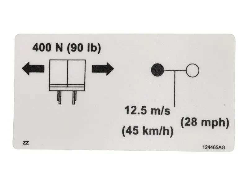 JLG Part # 70040630 | DECAL, SIDE FORCE, EA