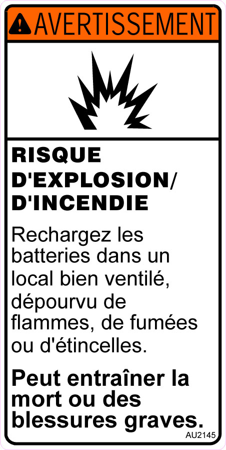 JLG Part # AU2145 | DECAL,WARNING EXPLOSION, EA