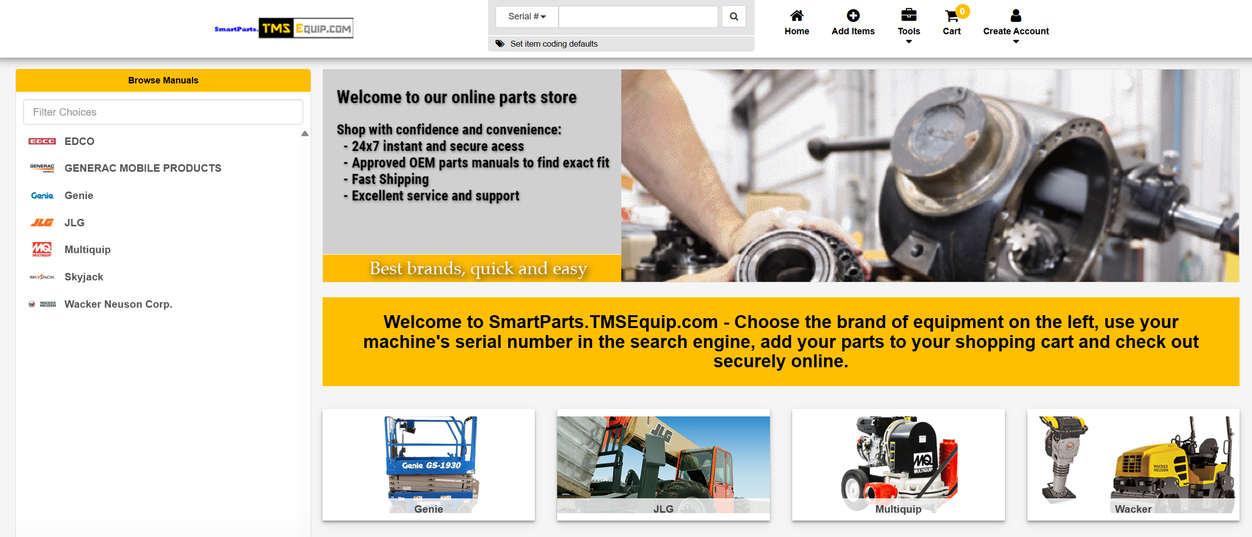 Find OEM Parts by Model & Serial — SmartParts | TMSEquip