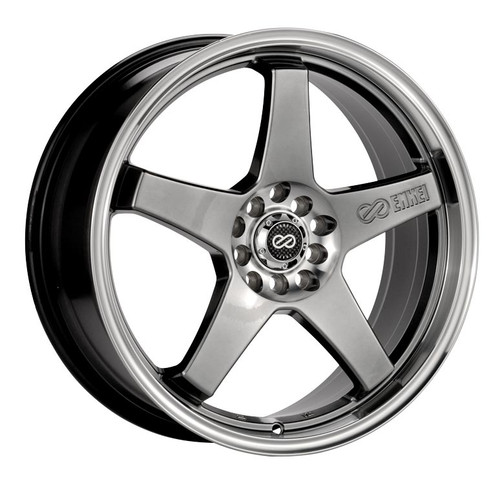 Enkei 446-770-0138HB EV5 Hyper Black with Machined Lip Performance Wheel 17x7 4x100 4x114.3 38mm Off