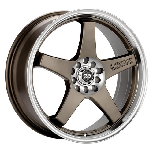 Enkei 446-770-0145ZP EV5 Matte Bronze with Machined Lip Performance Wheel 17x7 4x100 4x114.3 45mm Of