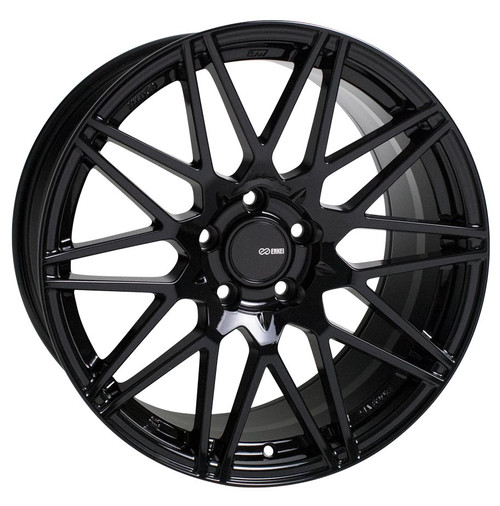 Enkei 515-880-4445BK TMS Gloss Black Tuning Wheel 18x8 5x112 45mm Offset 72.6mm Bore