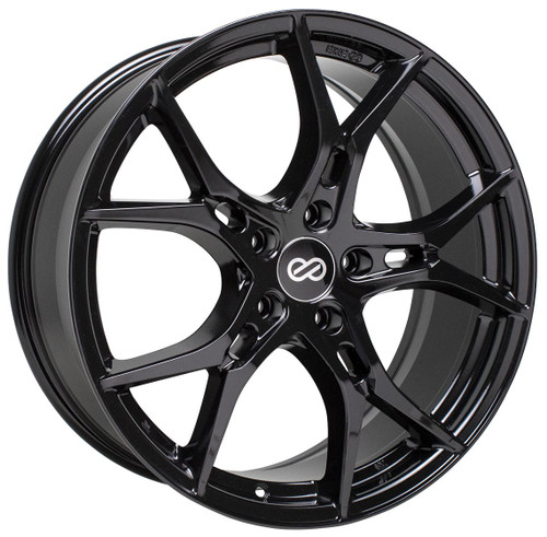 Enkei 517-775-6538BK Vulcan Gloss Black Full Paint Performance Wheel 17x7.5 5x114.3 38mm Offset 72.6