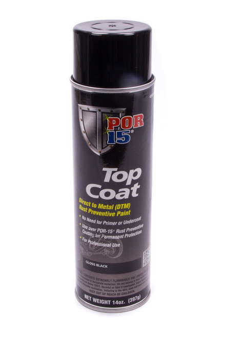 Por-15 45818 Top Coat Paint Gloss Black 14oz Aerosal