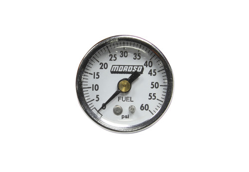 Moroso 65372 Fuel Pressure Gauge 0-60 PSI 1-1/2in White