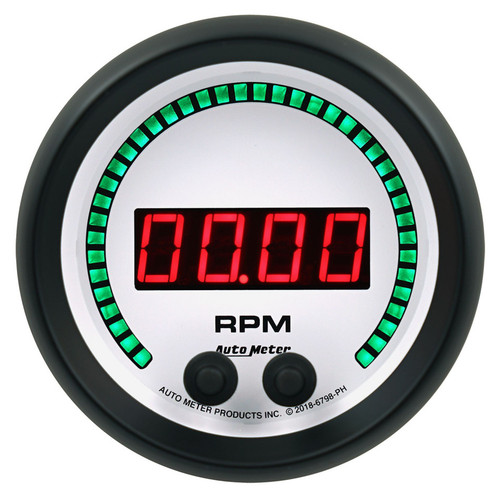 Autometer 6798-PH 3-3/8 16K RPM Tachometer Elite Digital PH Series