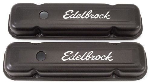 Edelbrock 4453 Valve Cover Kit Pontiac V8 Signature Series Blk