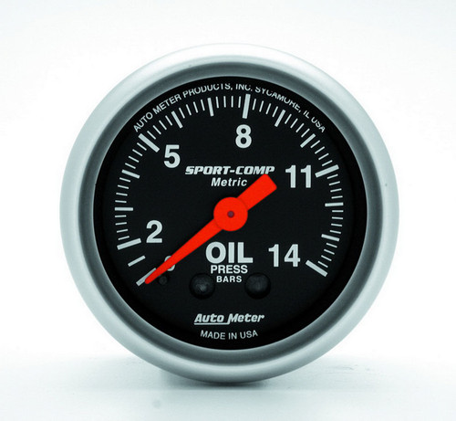 Autometer 3322-J 2-1/16 S/C Oil Pressure Gauge - Metric