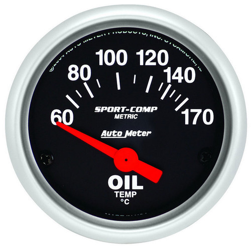 Autometer 3348-M 2-1/16 S/C Oil Temp. Gauge 60-170c