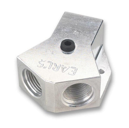 Earls 100183ERL Fuel Y-Block 1/2in NPT Inlet-Dual 3/8in NPT Out