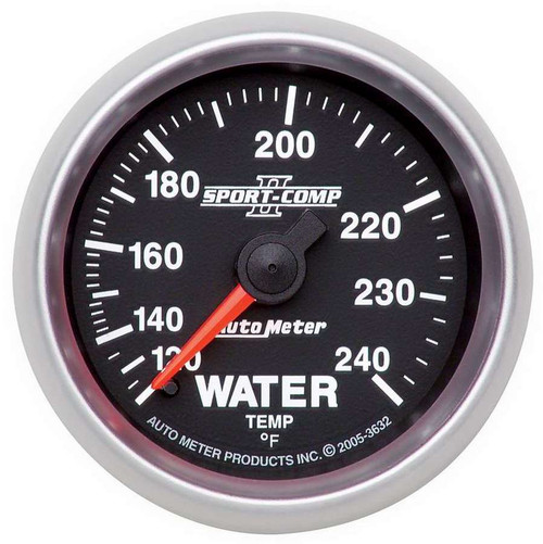 Autometer 3632 2-1/16in S/C II Water Temp. Gauge 120-240