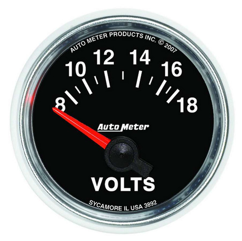 Autometer 3892 2-1/16 GS Voltmeter Gauge - 8-18