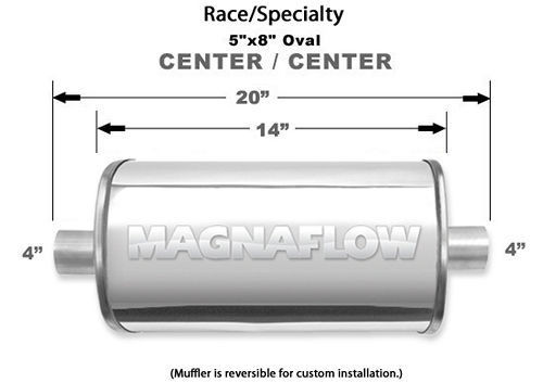 Magnaflow Perf Exhaust 14153 Stainless Race Muffler 4in In/Out