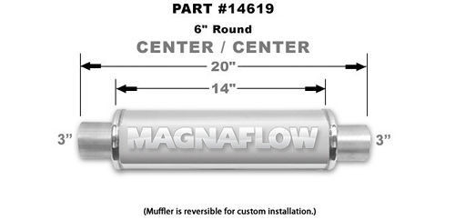 Magnaflow Perf Exhaust 14619 Stainless Bullet Muffler 3in In/Out
