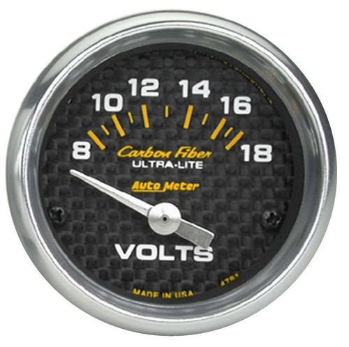 Autometer 4791 C/F 2-1/16in Voltmeter 8-18 Volts