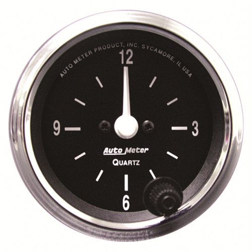 Autometer 201019 2-1/16 12-Volt Electric Clock - Black