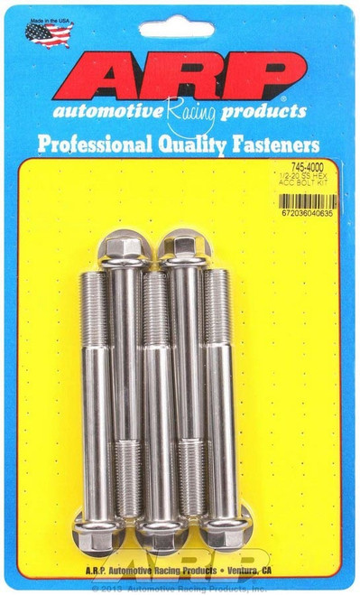 Arp 745-4000 S/S Bolt Kit - 6pt. (5) 1/2-20 x 4.000
